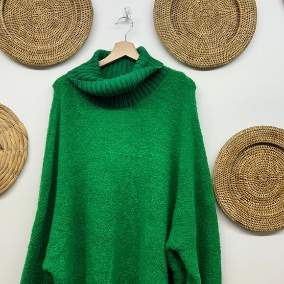 Offline by Aerie Oversized Turtleneck Sweater XL Green Cozy Knit Winter - Picture 4 of 7